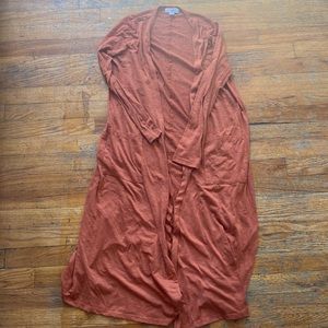 Lularoe Sarah burnt orange long sleeve cardigan size xs